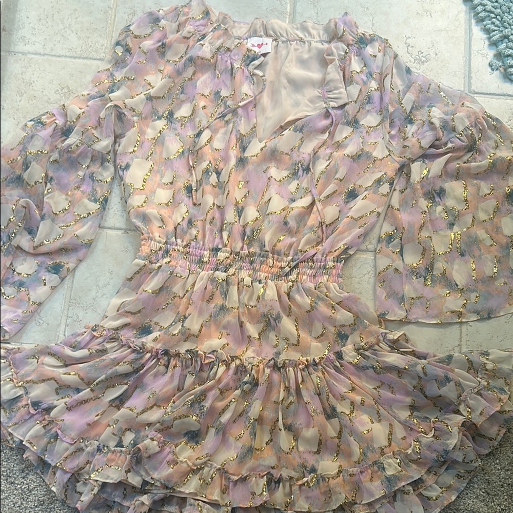 Chic Pastel Floral Dress with Ruffles